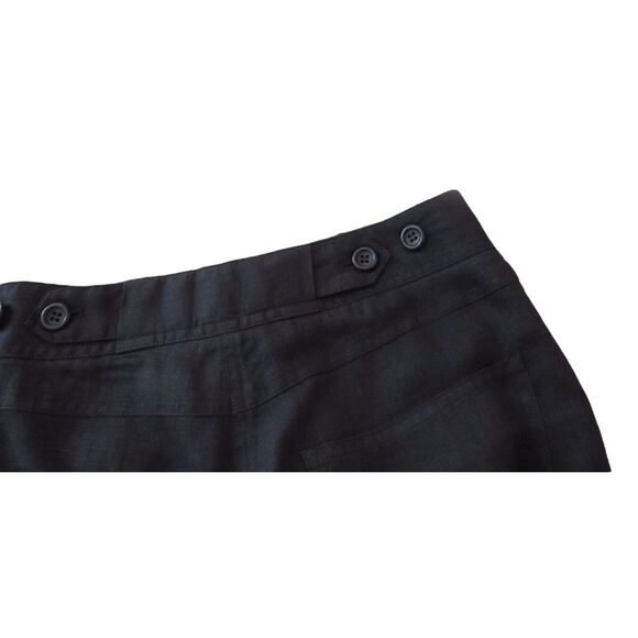 Theory 100% Linen‎ Crop Pants Klemise Travel Ankle Black Sz 0 - Picture 4 of 7